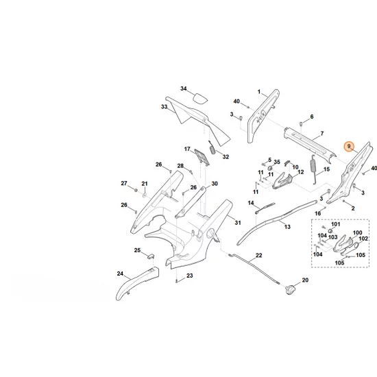 Stihl  Wspornik, str. lewa 6375 760 4210